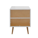 Oikiture 2x Bedside Table 1 Drawer Open Shelf Nightstand White - Image 3