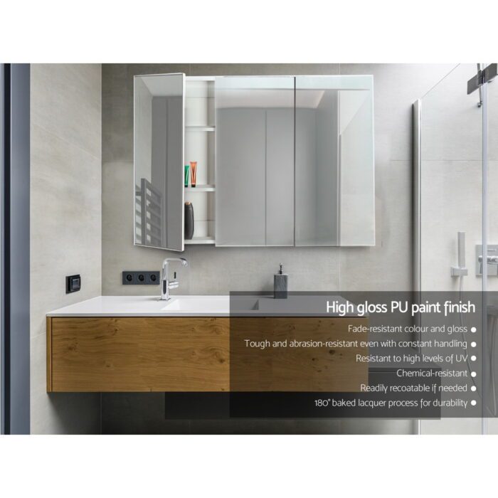 Cefito Bathroom Mirror Cabinet 1200x720mm White - Image 4