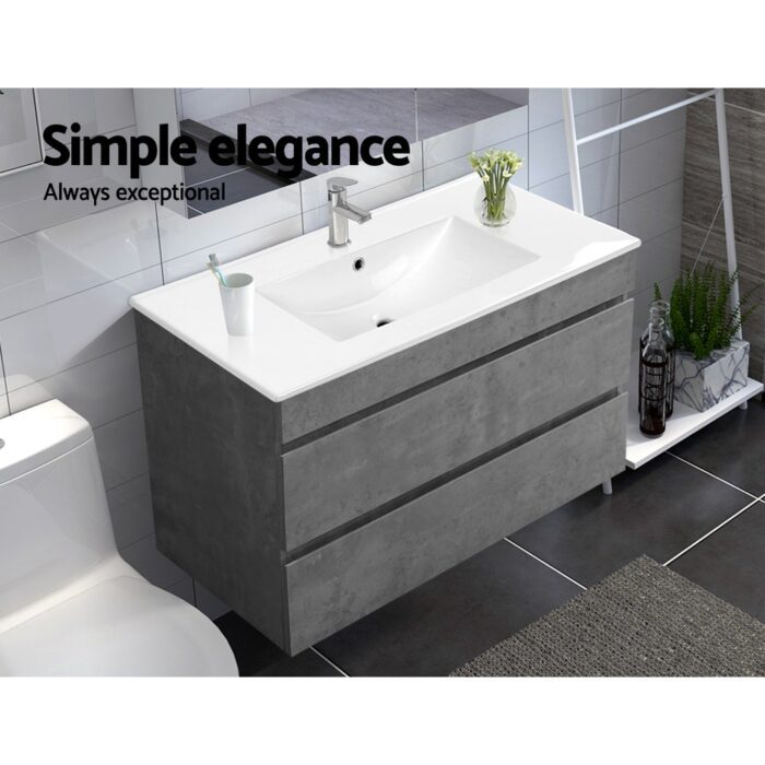 Cefito Vanity Unit 915mm with Basin Grey - Image 6