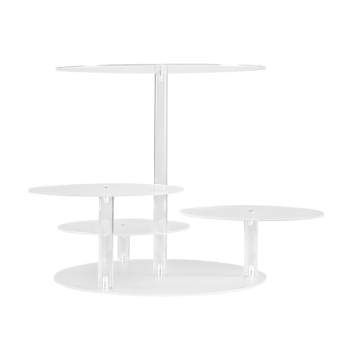 5-Star Chef Cake Stand 5 Tiers Acrylic Holder Display Round Clear Wedding Party - Image 3