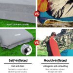 Weisshorn Self Inflating Mattress Camping Sleeping Mat Air Bed Double Set Grey - Image 5