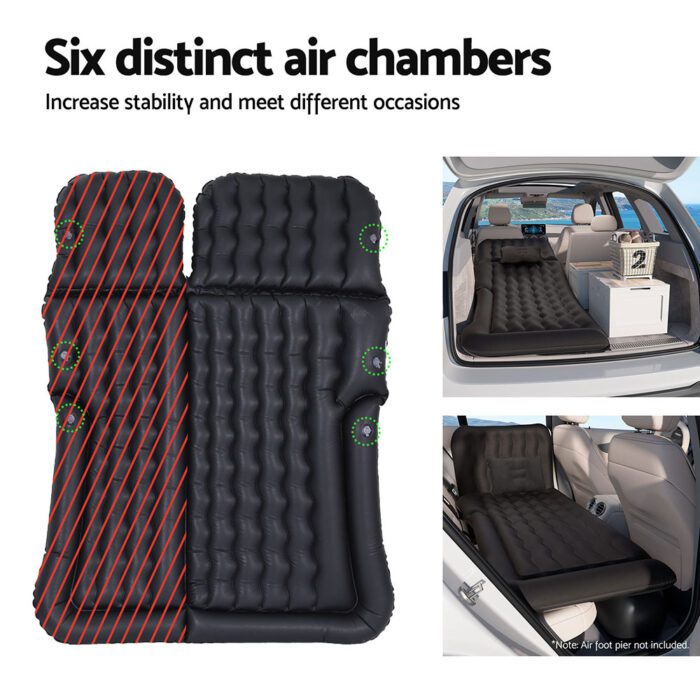 Weisshorn Car Mattress 175x130 Inflatable SUV Back Seat Camping Bed Black - Image 5