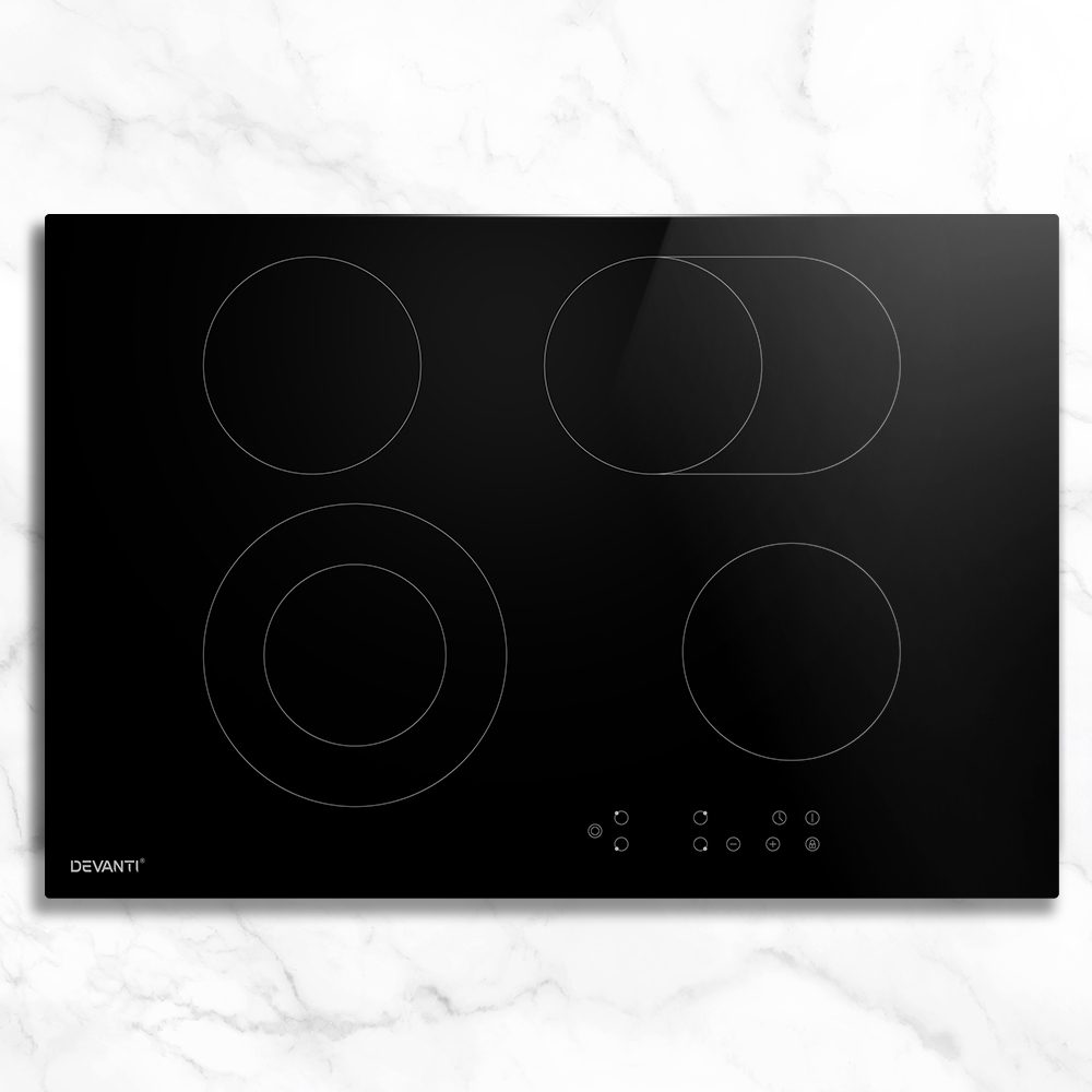 CCT-B-4E-6Z-TOUCH-BK-202502281530-00 Devanti Electric Ceramic Cooktop 77cm - Image 1