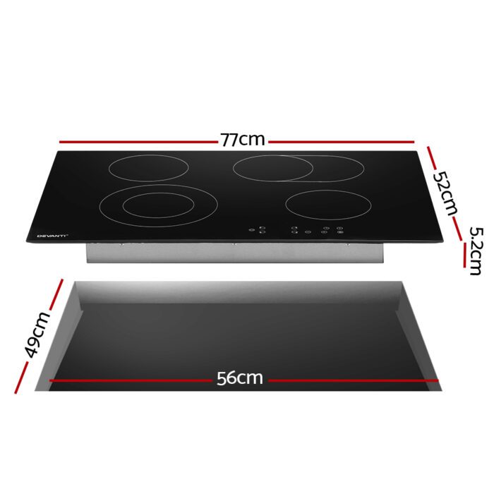 Devanti Electric Ceramic Cooktop 77cm - Image 3