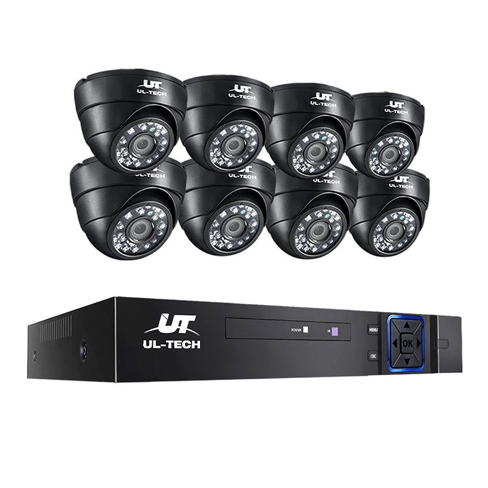 CCTV-8C-8D-BK-12389-00 UL-TECH 1080P Security Camera System 8CH DVR with 8 CCTV Dome Cameras - Image 1