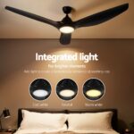 Devanti 64 Inch Ceiling Fan DC Motor w/Light w/Remote - Black - Image 5
