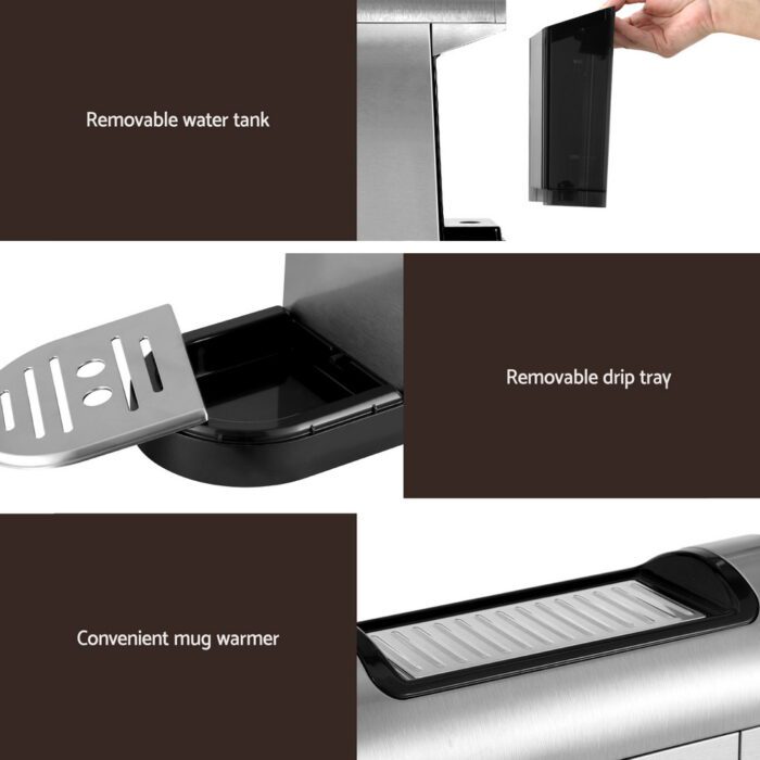 Devanti 20 Bar Coffee Machine Espresso Cafe Maker - Image 6