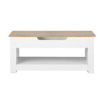 Oikiture Coffee Table Lift Up Top Hidden Storage Shelf