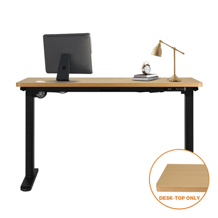 Oikiture Standing Desk Board with Drilled Hole Oak 120x60cm - Image 5