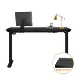 Oikiture Standing Desk Top with Drilled Hole Black 140x70cm - Image 2