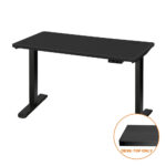 Oikiture Standing Desk Top with Drilled Hole Black 140x70cm - Image 6