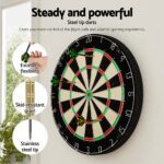 18" Dartboard Dart Board with Steel Darts Competition Party Game - Image 5
