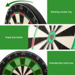 18" Dartboard Dart Board with Steel Darts Competition Party Game - Image 6