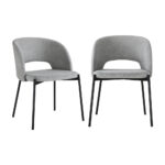 Oikiture 8x Dining Chair Tub Armchairs Fabric Grey&Black - Image 7