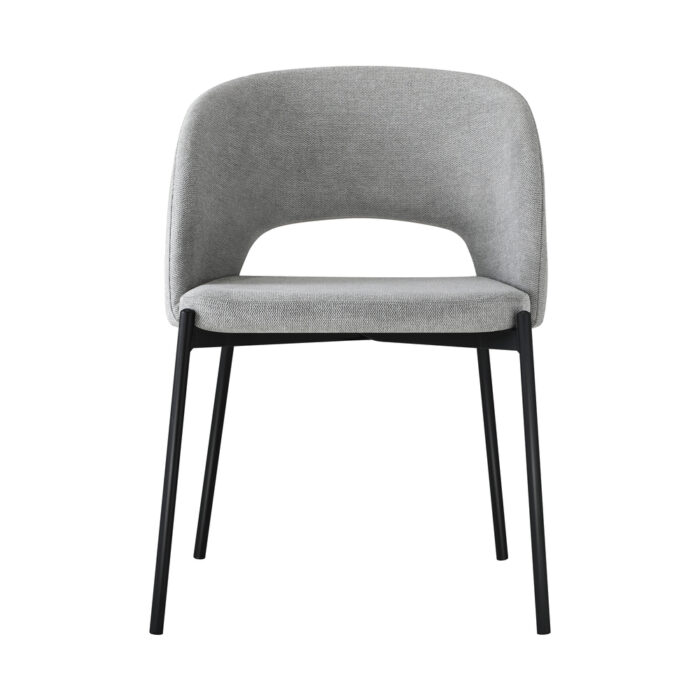 Oikiture 8x Dining Chair Tub Armchairs Fabric Grey&Black - Image 4