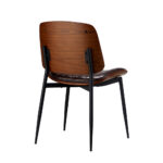 Oikiture 2x Dining Chairs Leather Seat Metal Legs Walnut - Image 9