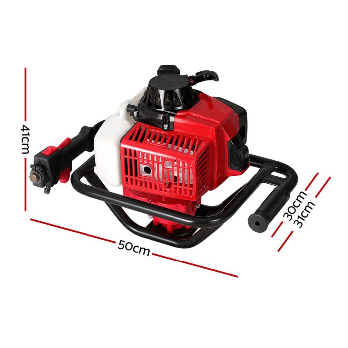 Giantz Post Hole Digger Motor Only Engine Petrol Red - Image 2