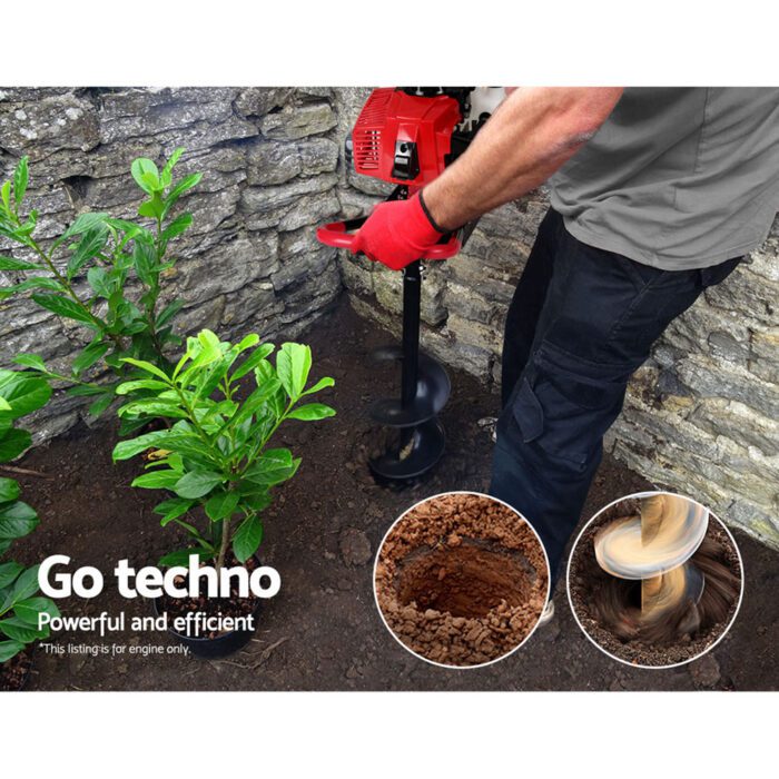 Giantz Petrol Post Hole Digger Motor Only Engine Red - Image 3