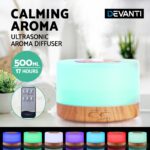 Devanti Aroma Diffuser Aromatherapy Light Wood 500ml - Image 4
