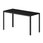 Oikiture 1.4m Dining Table with 6PCS Wooden Chairs Set PU Leather Black - Image 8