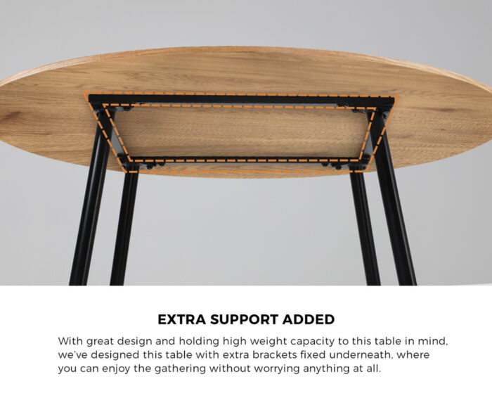 Oikiture 4-Seater Dining Set 1.1m Dining Table with Corduroy Chairs - Image 5