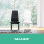 Artiss Dining Chairs Set of 4 Leather Channel Tufted Black - Image 6