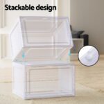 Artiss Shoe Box Rack DIY Set of 2 Stackable Magnetic Door - Image 3