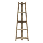 Oikiture Corner Ladder Shelf 5 Tier Display Stand Bookshelf Natural - Image 5