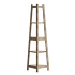 Oikiture Corner Ladder Shelf 5 Tier Display Stand Bookshelf Natural - Image 8