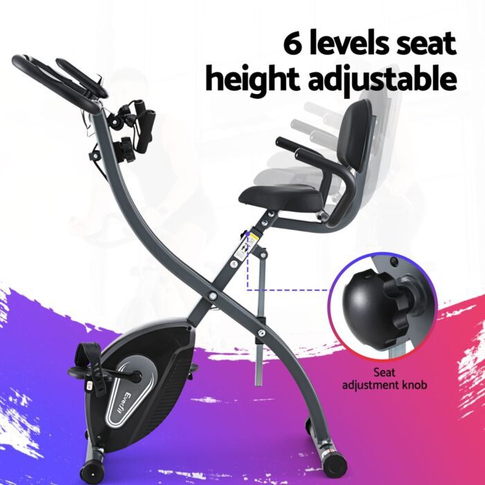 Everfit Folding Exercise Bike Magnetic X-Bike Aerobic Trainer Indoor Cycling - Image 4