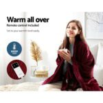 Giselle Electric Throw Rug Heated Blanket Fleece Red - Image 4