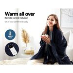 Giselle Bedding Heated Electric Throw Rug Fleece Sunggle Blanket Washable Charcoal - Image 4