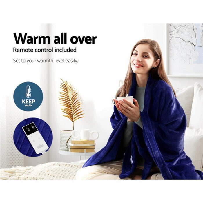 Giselle Bedding Electric Throw Blanket - Navy - Image 4