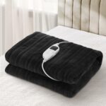 Bedra Washable Electric Heated Throw Rug Flannel Black - Image 5