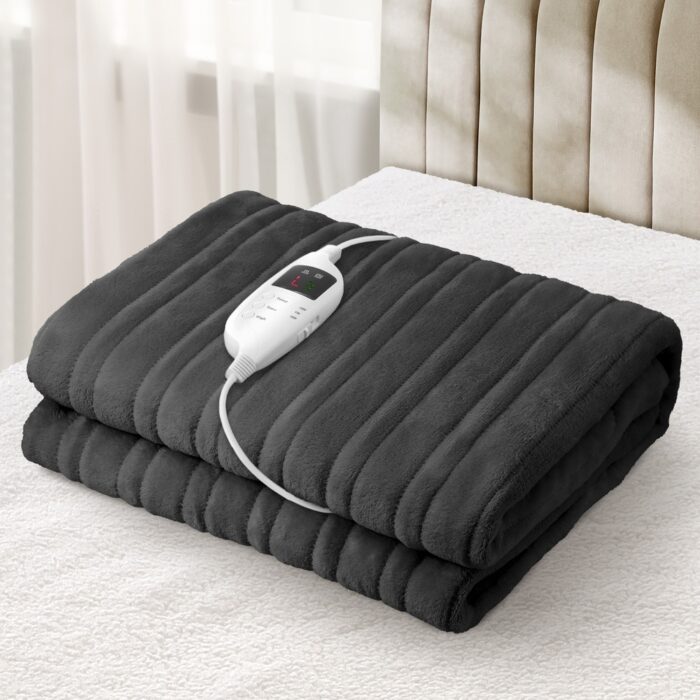 Bedra Electric Blanket Washable Heated Throw Rug Coral Fleece - Image 9