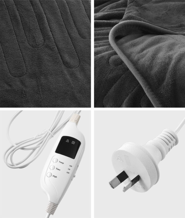 Bedra Electric Blanket Washable Heated Throw Rug Coral Fleece - Image 6