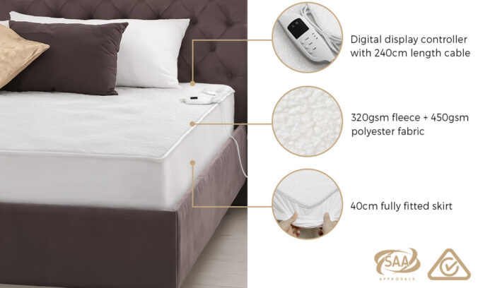 Bedra Electric Blanket Fully Fitted Fleece Heated Single - Image 8
