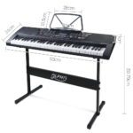 Alpha 61 Keys Electronic Piano Keyboard Digital Electric w/ Stand Lighted Black - Image 2