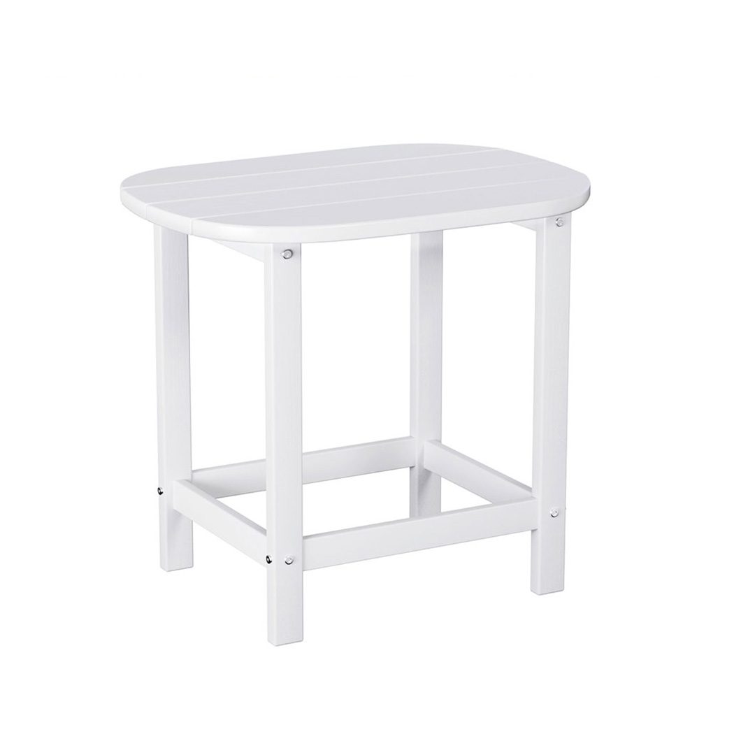FF-BEACH-DESK-HE-WH-202508041912-00 Gardeon Outdoor Coffee Side Table HDPE Desk Patio Furniture Camping Garden White - Image 1
