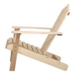 Gardeon 3PC Adirondack Outdoor Table and Chairs Wooden Beach Chair Natural - Image 4