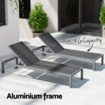 Gardeon Sun Lounge Outdoor Lounger Aluminium Folding Beach Chair Wheels Patio - Image 5