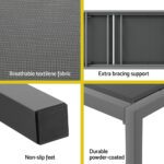 Gardeon Sun Lounge Outdoor Lounger Aluminium Folding Beach Chair Wheels Patio - Image 6