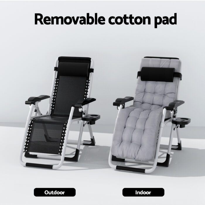 Gardeon Sun Lounge Folding Lounger Camping Zero Gravity Chair Outdoor Furniture - Image 5