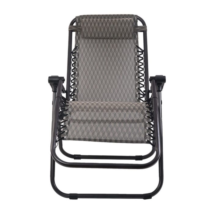 Gardeon Zero Gravity Chair Folding Outdoor Recliner Adjustable Sun Lounge Camping Grey - Image 3