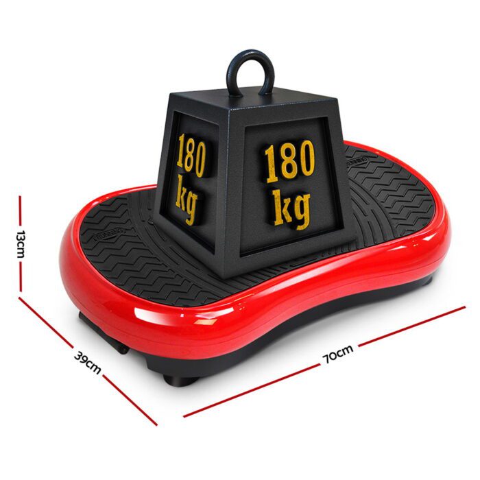 Everfit Vibration Machine Platform Vibrator Resistance Rope Home Fitness Red - Image 2