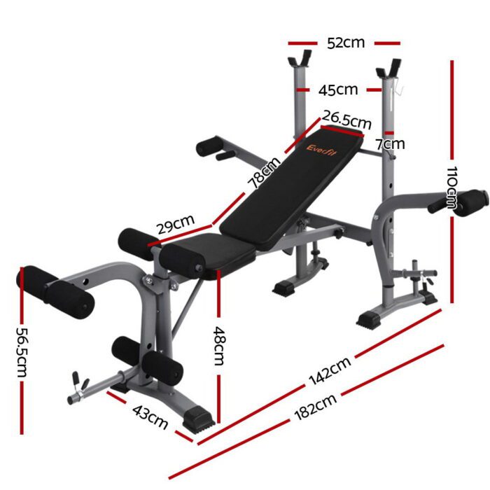 Everfit Weight Bench 8 in 1 Bench Press Adjustable Home Gym Station 200kg - Image 2