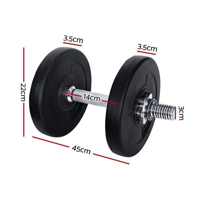 Everfit 15kg Dumbbell Set Weight Plates Dumbbells Lifting Bench - Image 2