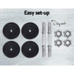 Everfit 15kg Dumbbell Set Weight Plates Dumbbells Lifting Bench - Image 6