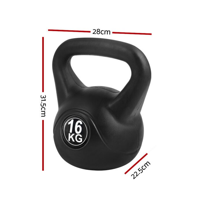 Everfit 16kg Kettlebell Set Weight Lifting Bench Dumbbells Kettle Bell Gym Home - Image 2