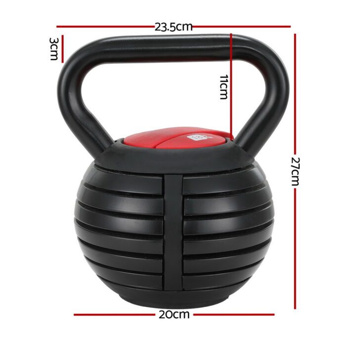 Everfit 18kg Adjustable Kettlebell Set Portable Kettle Bell Weight Dumbbells 10lbs 40lbs - Image 2